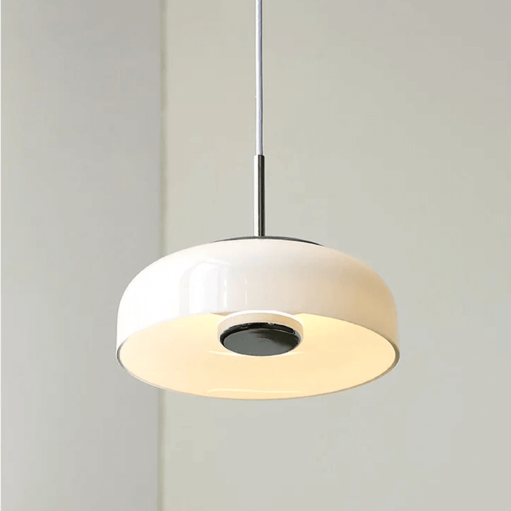Suspension Design Moderne Verre Blanc Chromé - Éclairage Intérieur