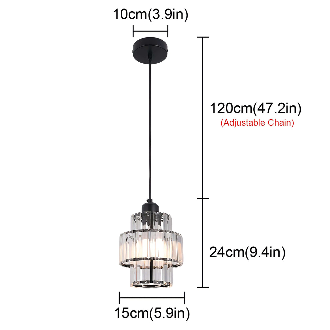 Fernando - Suspension Ronde En Verre Cristal À Étages