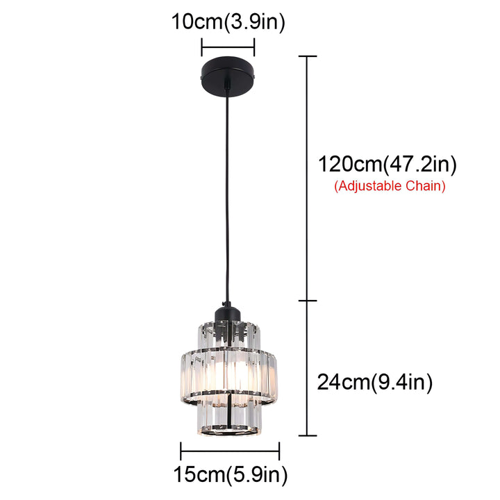 Fernando - Suspension Ronde En Verre Cristal À Étages