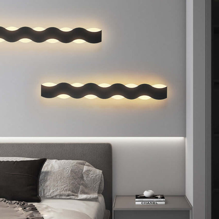 Applique Murale Extérieure Ondulée - Éclairage LED Moderne