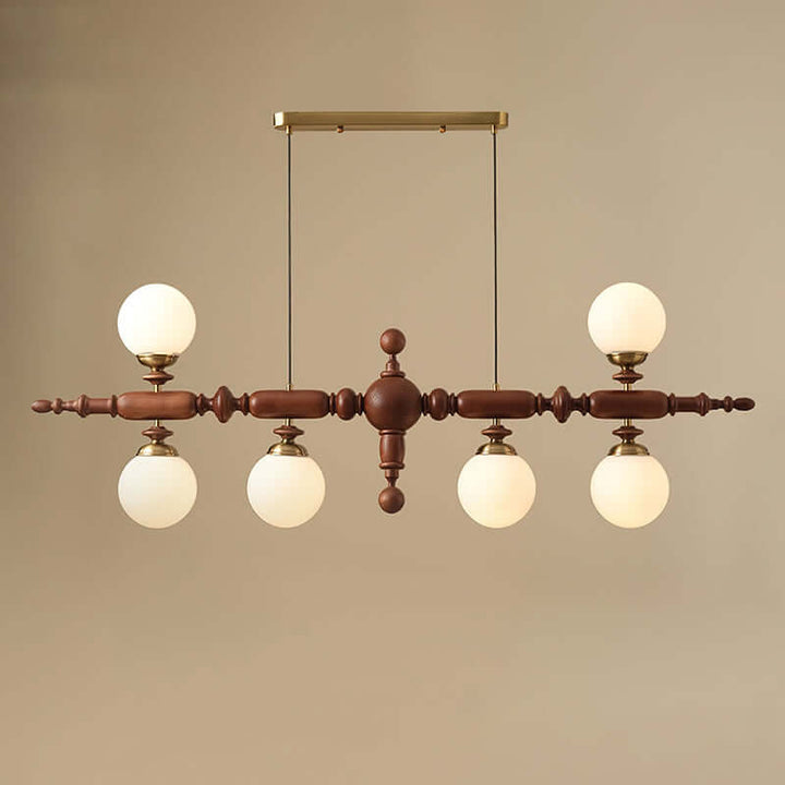Lustre Bois Cambridge - Éclairage Chic et Traditionnel