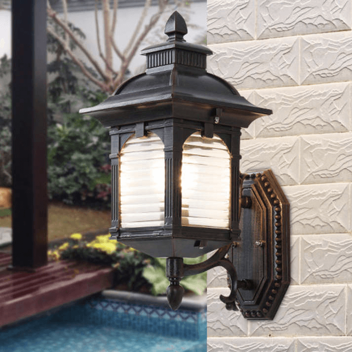 Lampe Murale Extérieure Vintage - Verre Antique