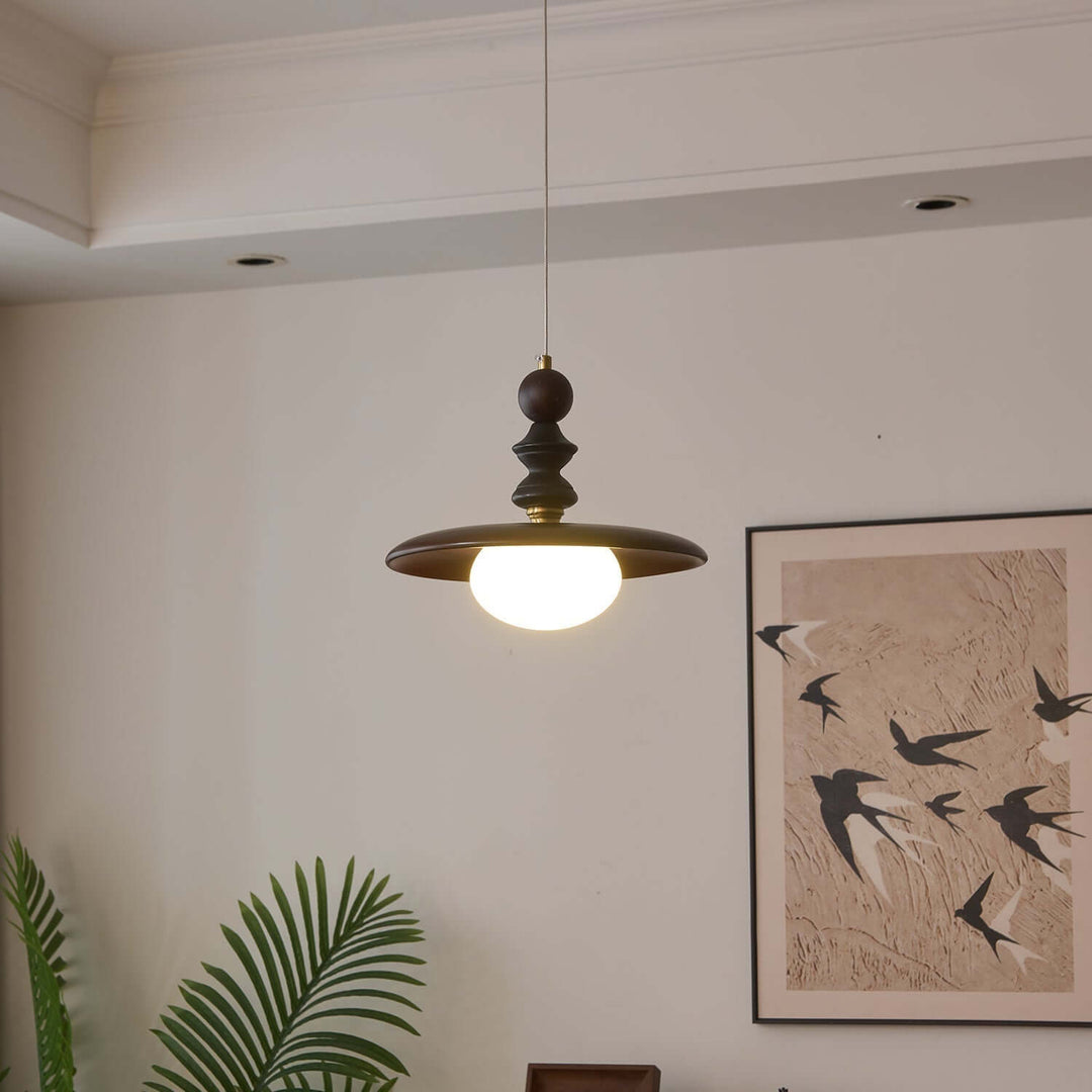 Suspension Design - Luminaire Intérieur en Verre, Bois & Métal