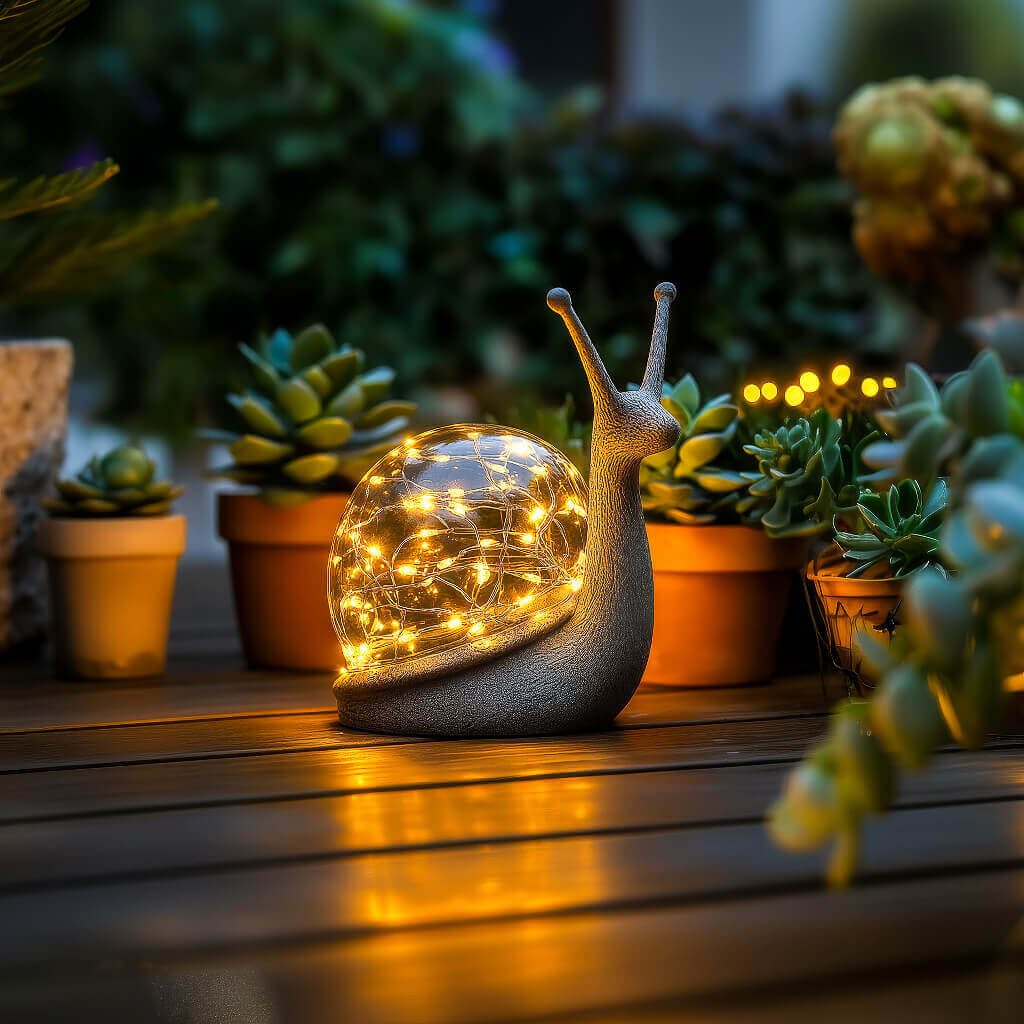 Sculpture Escargot Lumineux - Décoration Jardin Extérieur