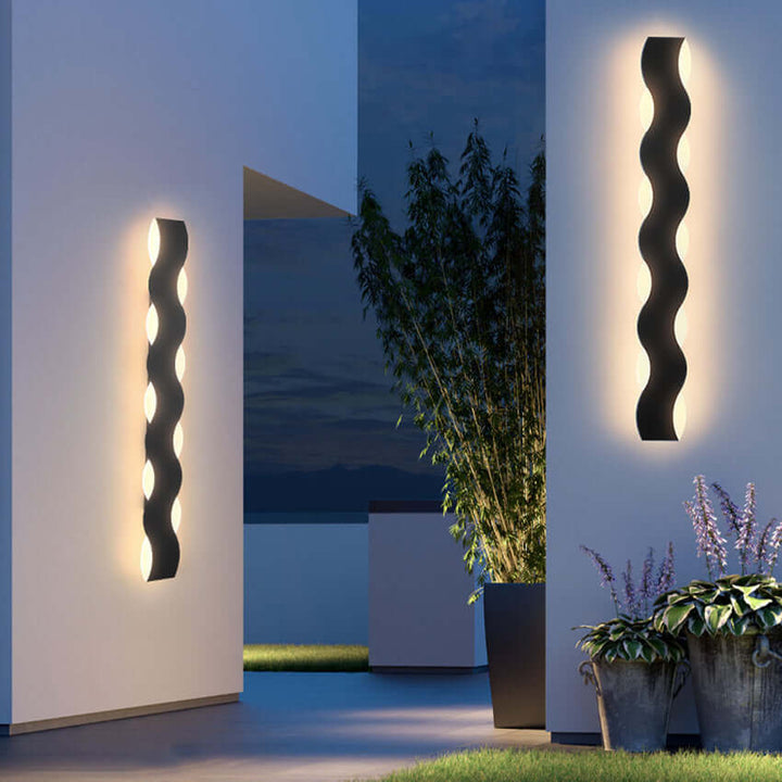 Applique Murale Extérieure Ondulée - Éclairage LED Moderne