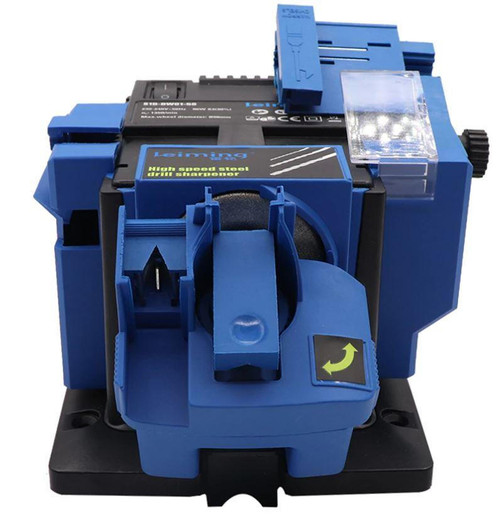 "Aiguiseur électrique multifonctionnel pour couteaux, ciseaux et outils, compact et bleu, angle réglable, 65W puissant."