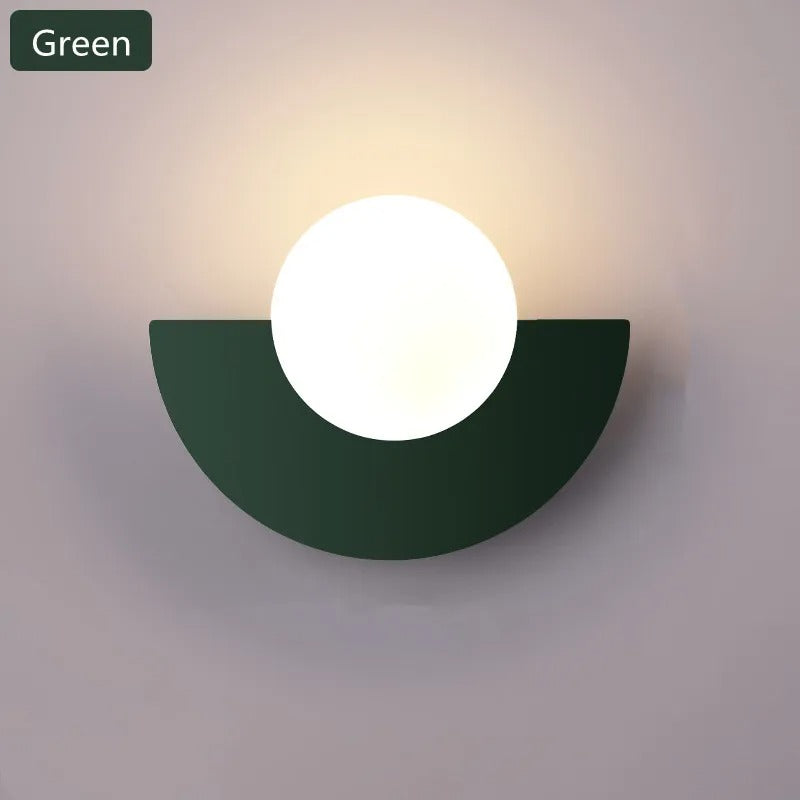 "Applique murale demi-cercle nordique, élégante, minimaliste, moderne, couleurs variées, interrupteur tactile, montage facile