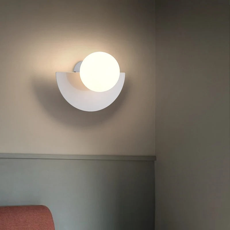 "Applique murale demi-cercle nordique, élégante, minimaliste, moderne, couleurs variées, interrupteur tactile, montage facile