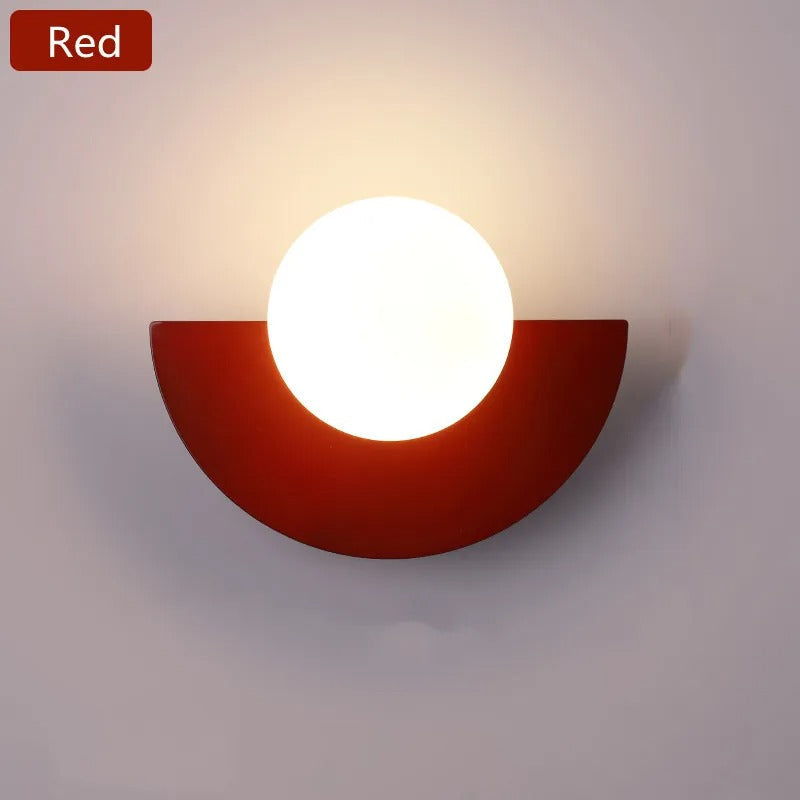 "Applique murale demi-cercle nordique, élégante, minimaliste, moderne, couleurs variées, interrupteur tactile, montage facile