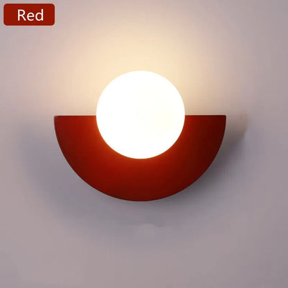 "Applique murale demi-cercle nordique, élégante, minimaliste, moderne, couleurs variées, interrupteur tactile, montage facile