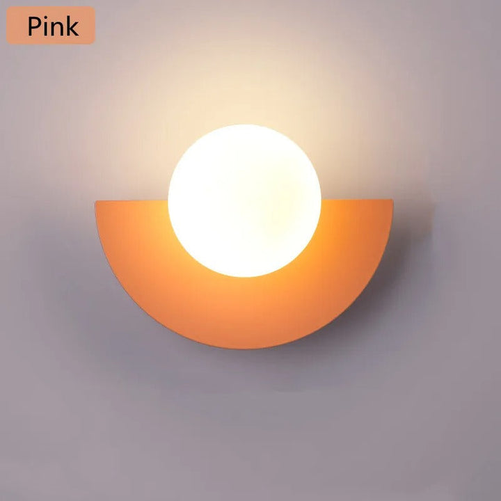 "Applique murale demi-cercle nordique, élégante, minimaliste, moderne, couleurs variées, interrupteur tactile, montage facile