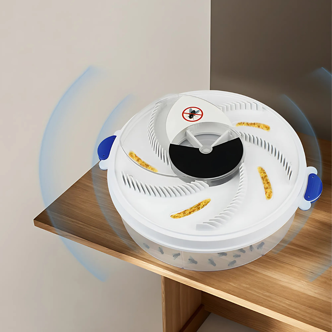 "Attrape-mouche électrique LED compact, USB, plastique blanc, attire et capture les mouches sans produits chimiques nuisibles