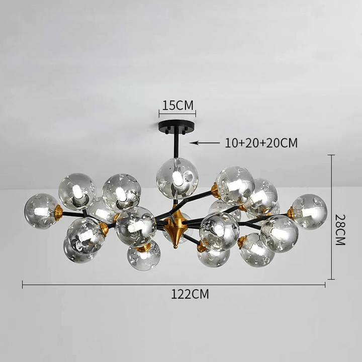 Lustre Verre Soufflé - Éclairage LED Moderne