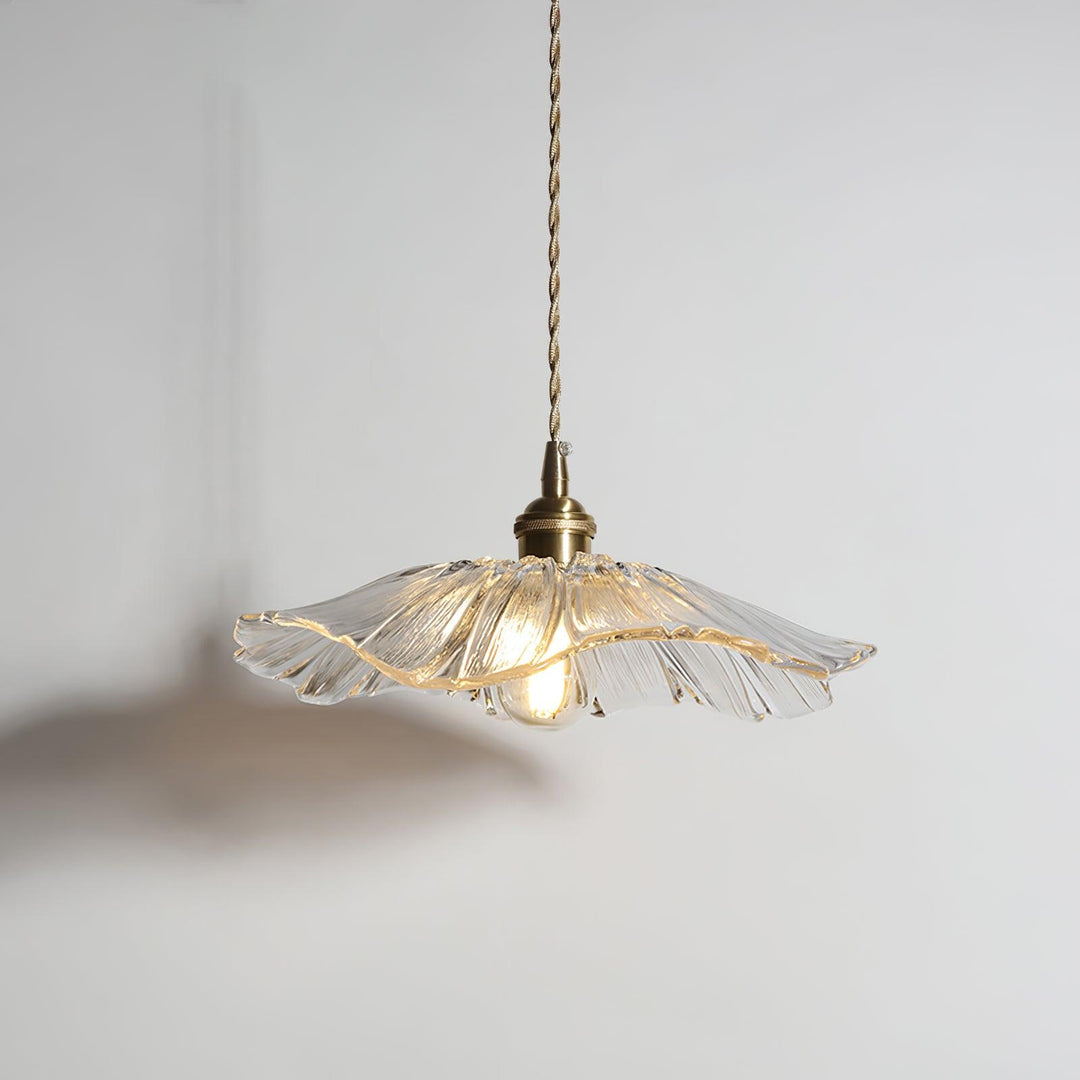 Suspension Lumineuse Verre Fleuri - Déco Intérieure