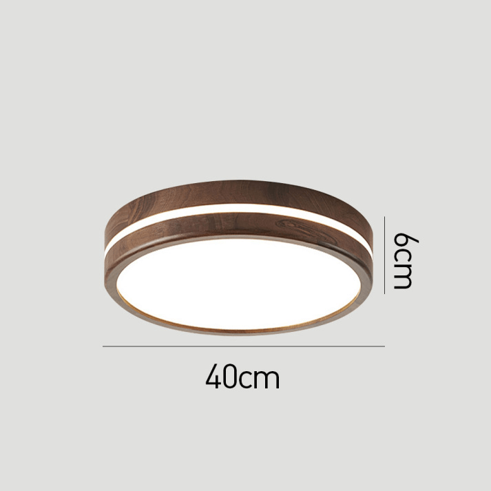 Plafonnier Rond en Bois - Éclairage LED Minimaliste