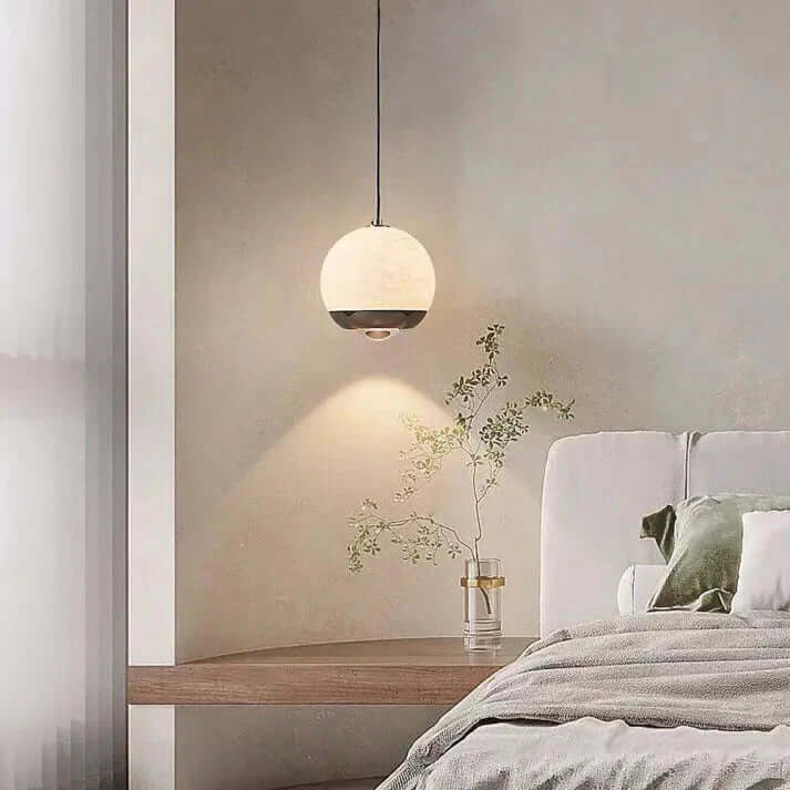 Lampe Pendante Sphère En Marbre Nordique Et Albâtre