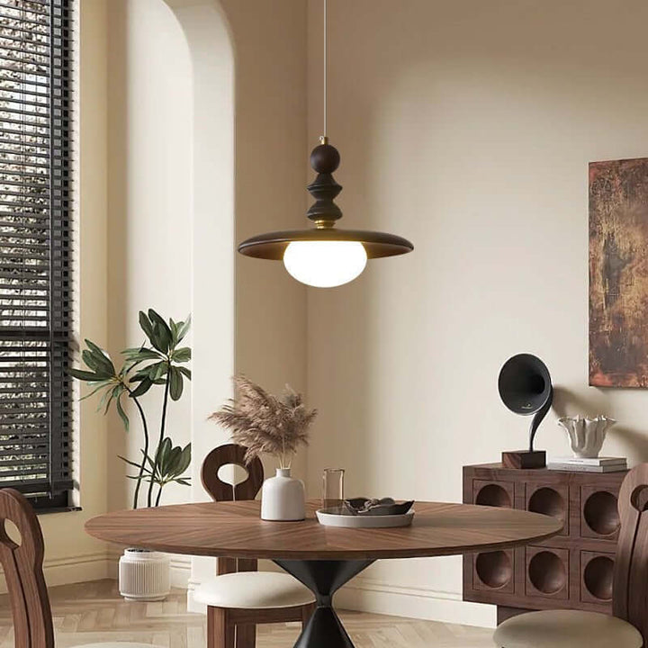 Suspension Design - Luminaire Intérieur en Verre, Bois & Métal