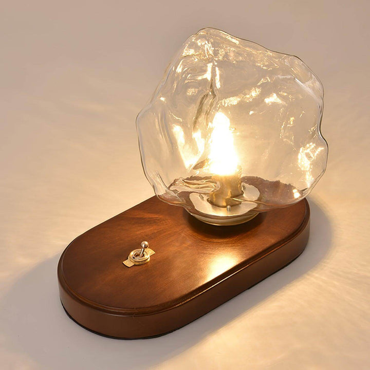 Lampe De Table En Verre En Forme De Pierre De Glace