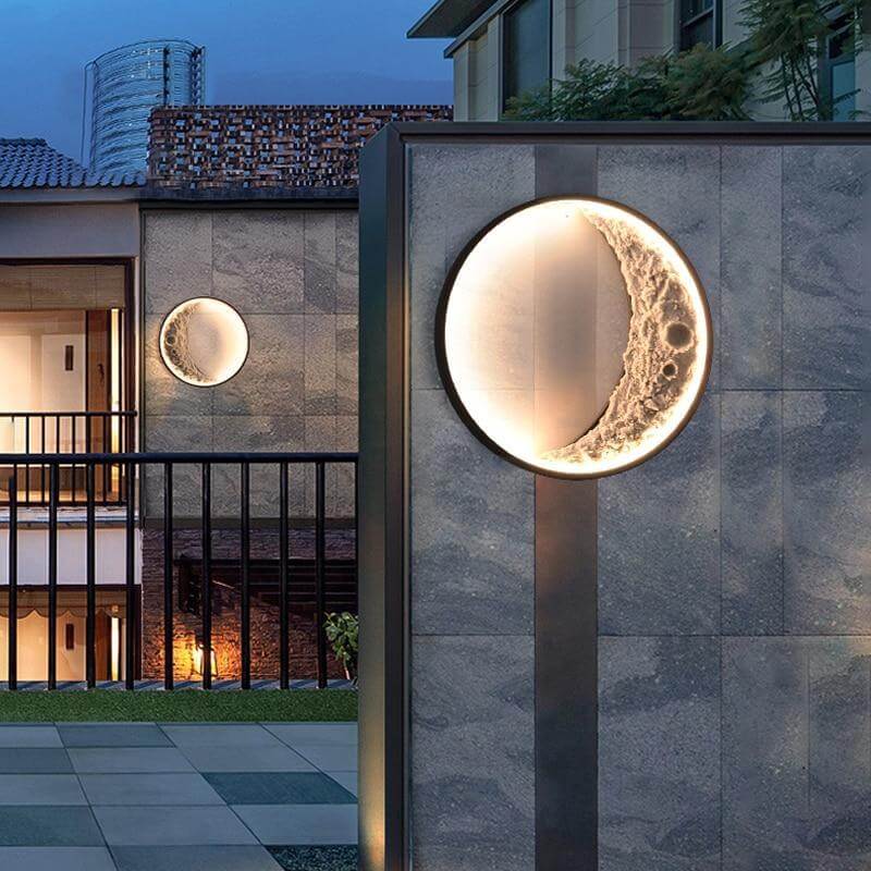 Applique Murale Extérieure LED Forme Lune - Éclairage Moderne IP65