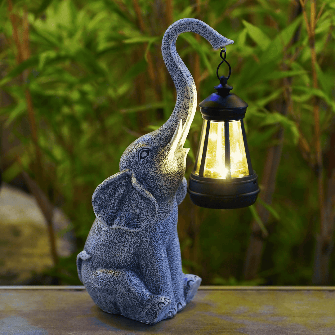 Lampe décorative Éléphant solaire - Jardin et intérieur