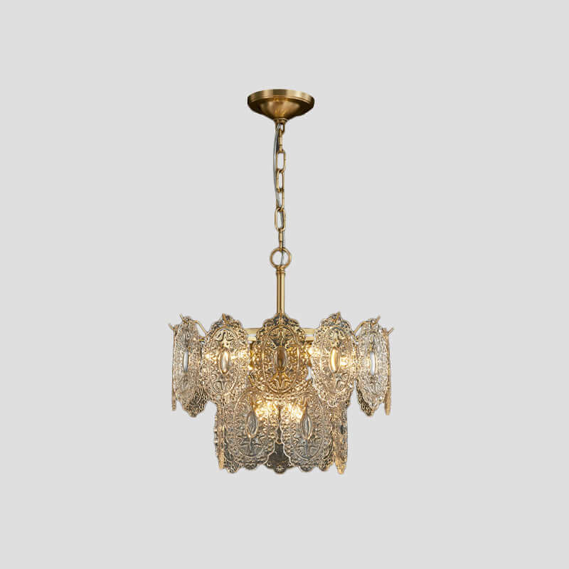 5/7 Têtes Gaufrées Lustre À Panneaux De Cristal