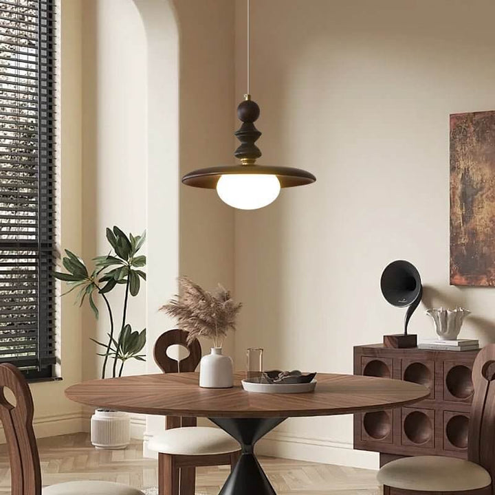 Suspension Design - Luminaire Intérieur en Verre, Bois & Métal