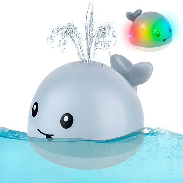 "Baleine de bain interactive enfants, jets d'eau, LED colorées, amusante, sécuritaire, matériau sans BPA pour bain ludique"