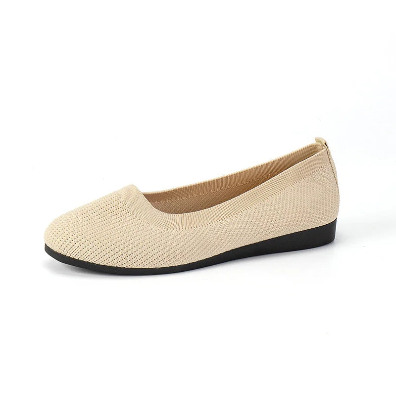 Ballerines élégantes noires, anti-dérapantes, respirantes, avec semelle orthopédique, parfaites pour un usage quotidien.