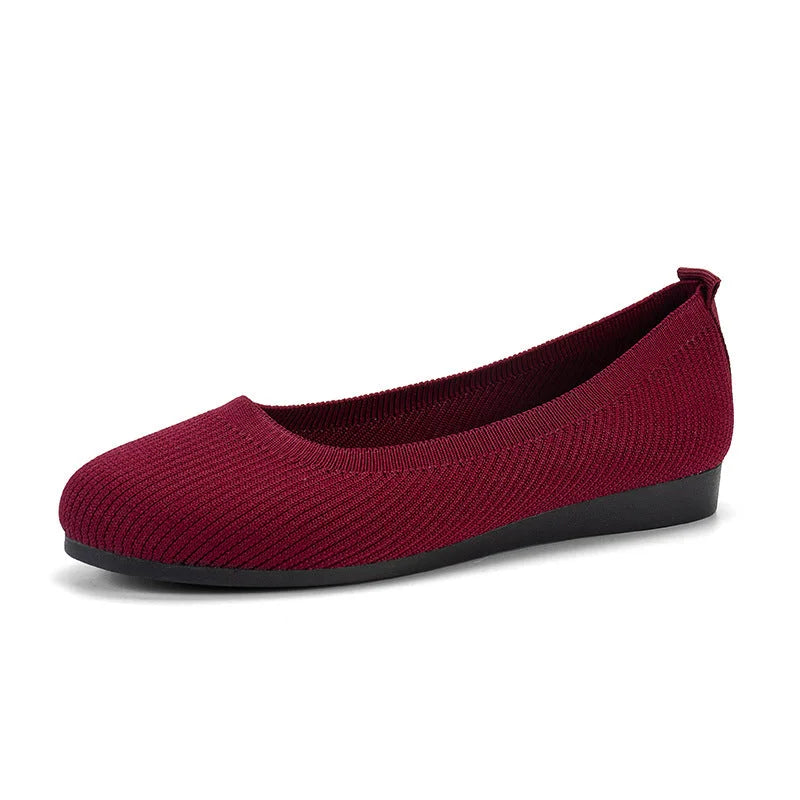 Ballerines élégantes noires, anti-dérapantes, respirantes, avec semelle orthopédique, parfaites pour un usage quotidien.