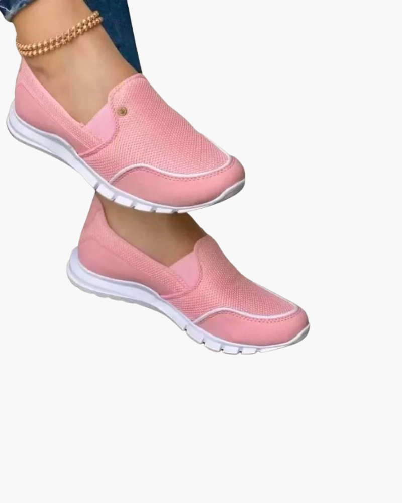 Basket sans lacets femme beige, design moderne et respirant, confort léger, idéal pour style décontracté.