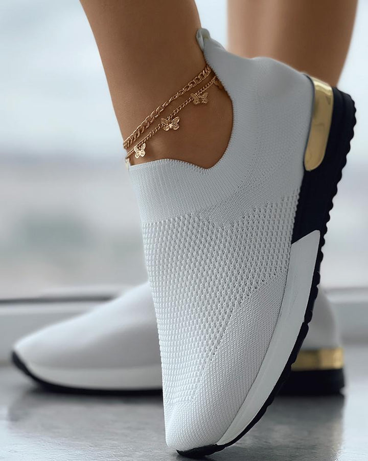 "Baskets orthopédiques pour femmes, style décontracté en abricot, blanc, gris, noir, rouge pour confort optimal."