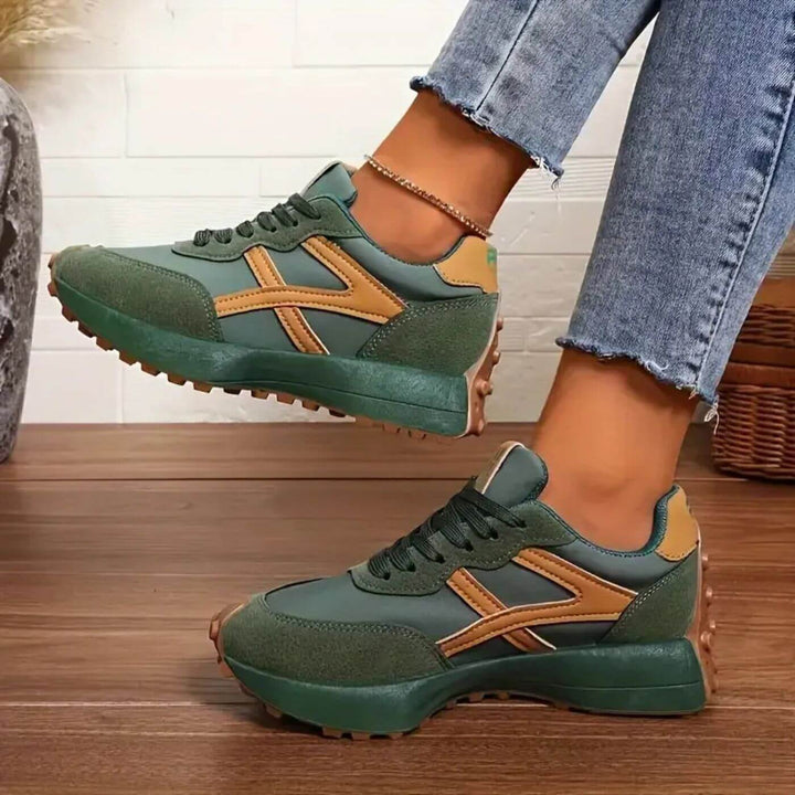 Baskets vertes confortables pour femmes avec ajustement respirant et style moderne, idéales pour un usage quotidien.