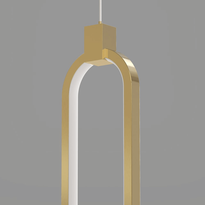 Lampe Suspendue Cercle Double Lumière - Design Doré
