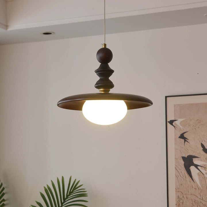 Suspension Design - Luminaire Intérieur en Verre, Bois & Métal
