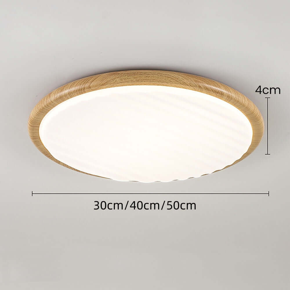 Plafonnier LED Rond en Bois Plié - Chambre