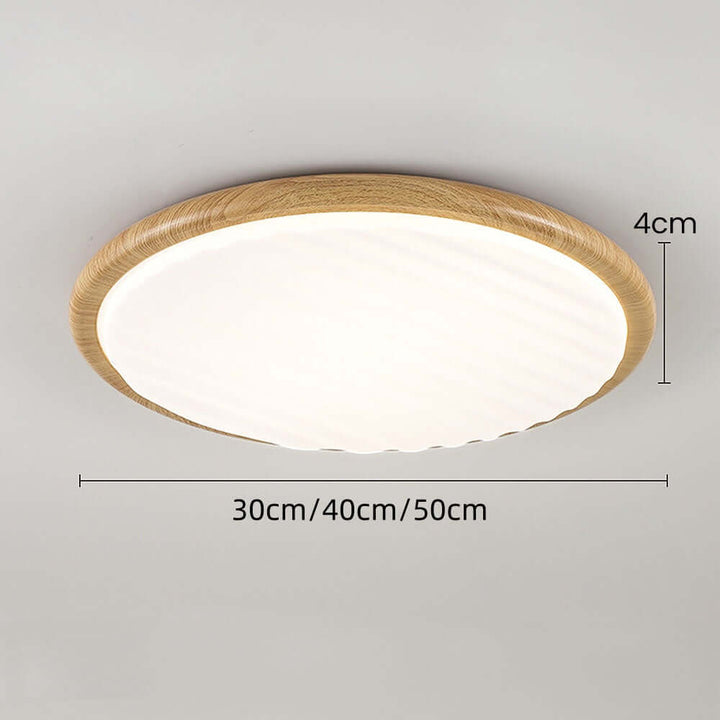 Plafonnier LED Rond en Bois Plié - Chambre