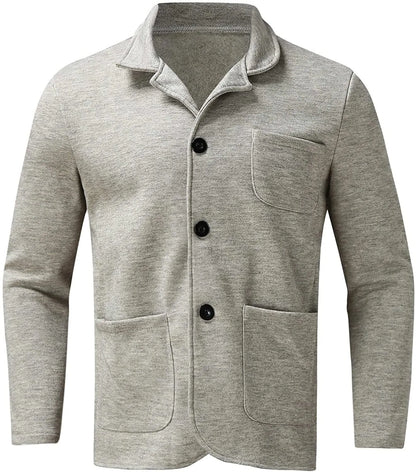 Blazer élégant homme avec poches multiples, coupe chic et moderne, couleur neutre, parfait pour toutes occasions.