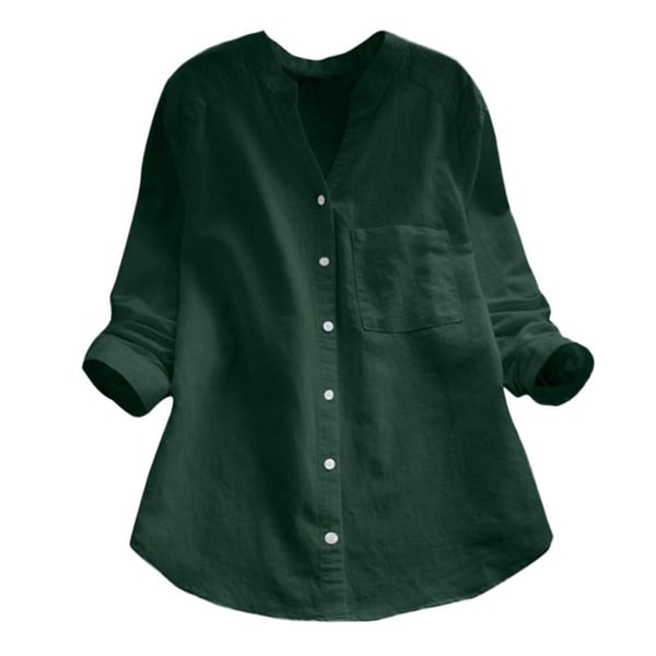 Blouse décontractée femme lin coton, coupe ample et élégante, idéale pour toutes occasions, disponible en plusieurs tailles.