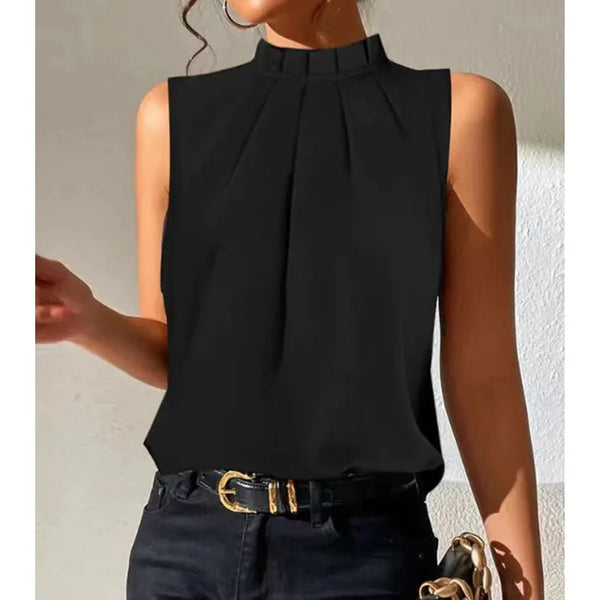 Blouse femme élégante, tissu léger, col classique, manches longues blanches, coupe droite pour confort quotidien et style chi