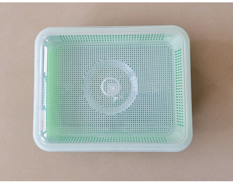"Boîte germination avec couvercle transparente, double couche pour répartition chaleur et humidité, jardinage DIY."