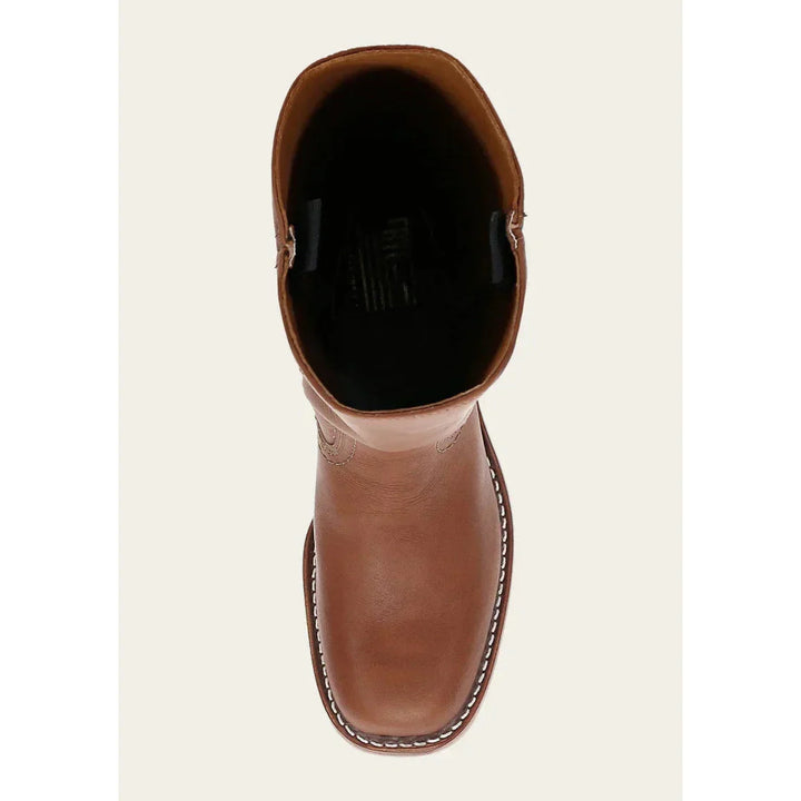 "Bottes hautes pour femmes en cuir avec talon bloc et bout carré, élégance et confort pour toutes occasions."