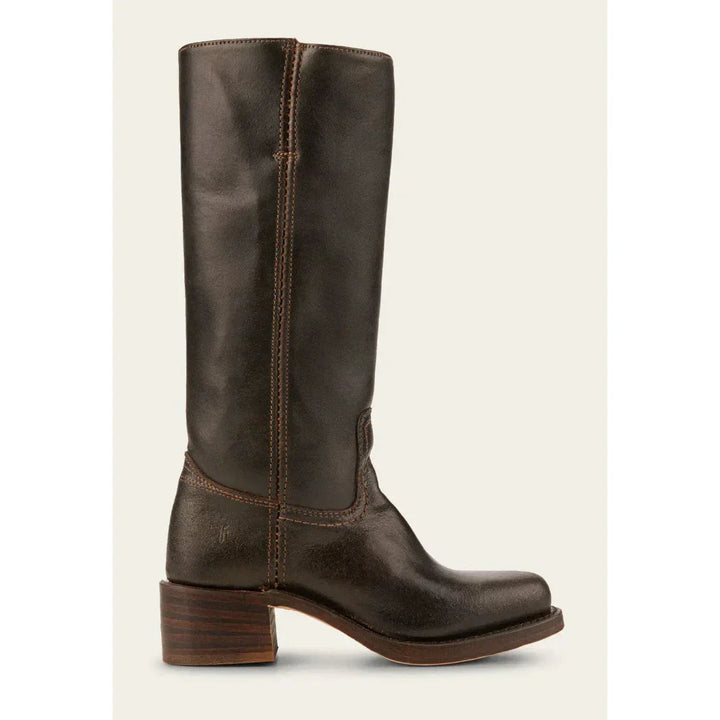 "Bottes hautes pour femmes en cuir avec talon bloc et bout carré, élégance et confort pour toutes occasions."