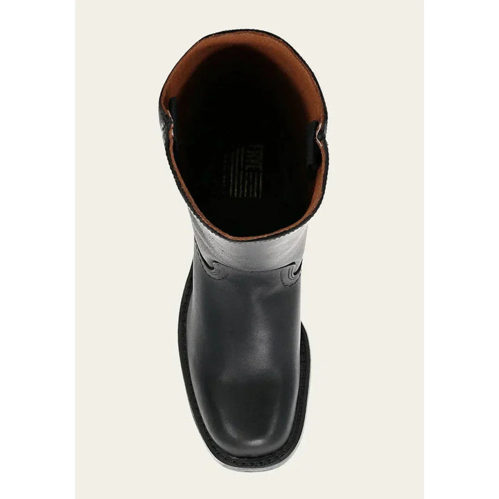 "Bottes hautes pour femmes en cuir avec talon bloc et bout carré, élégance et confort pour toutes occasions."