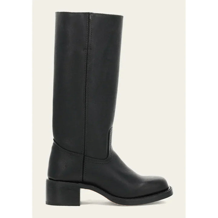 "Bottes hautes pour femmes en cuir avec talon bloc et bout carré, élégance et confort pour toutes occasions."