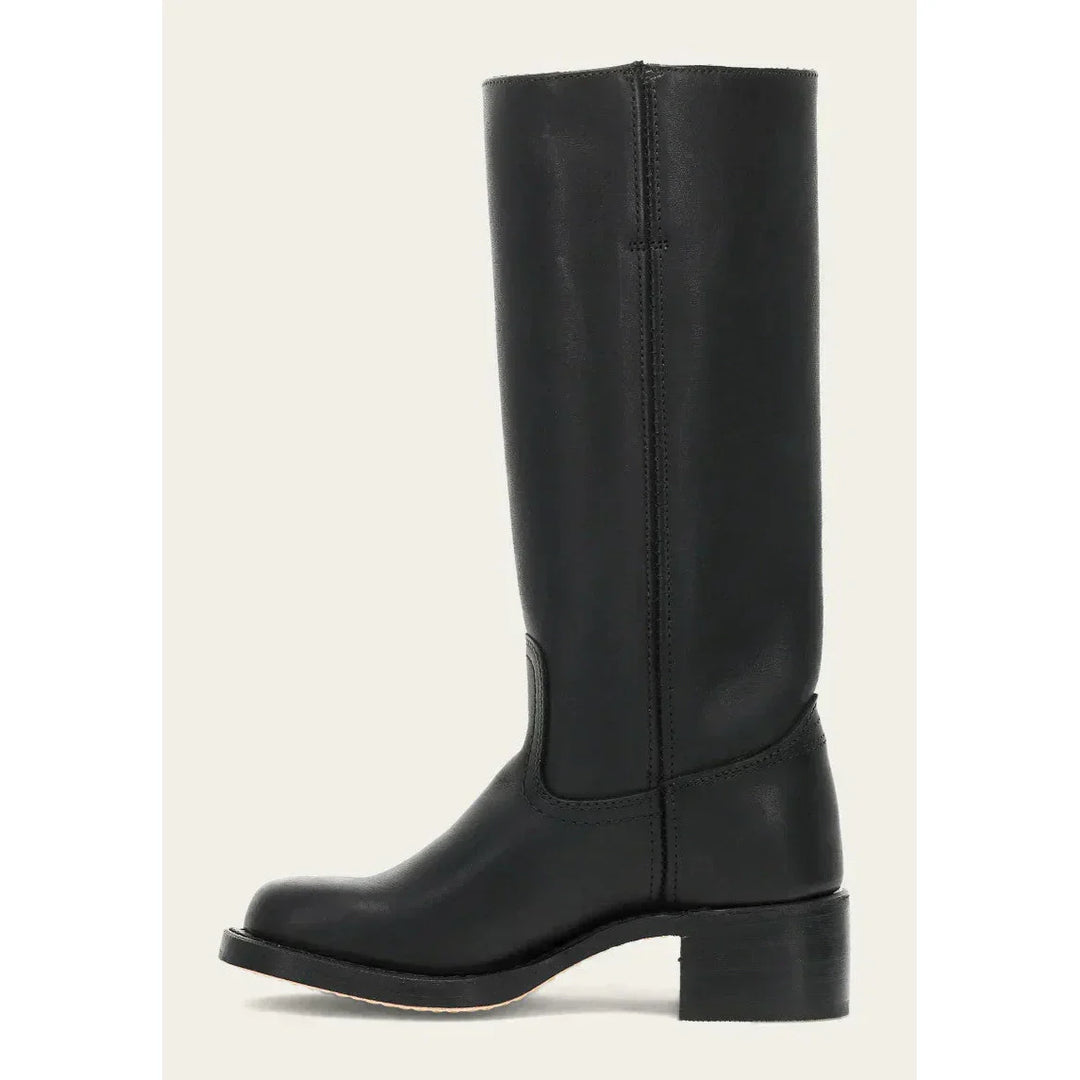 "Bottes hautes pour femmes en cuir avec talon bloc et bout carré, élégance et confort pour toutes occasions."