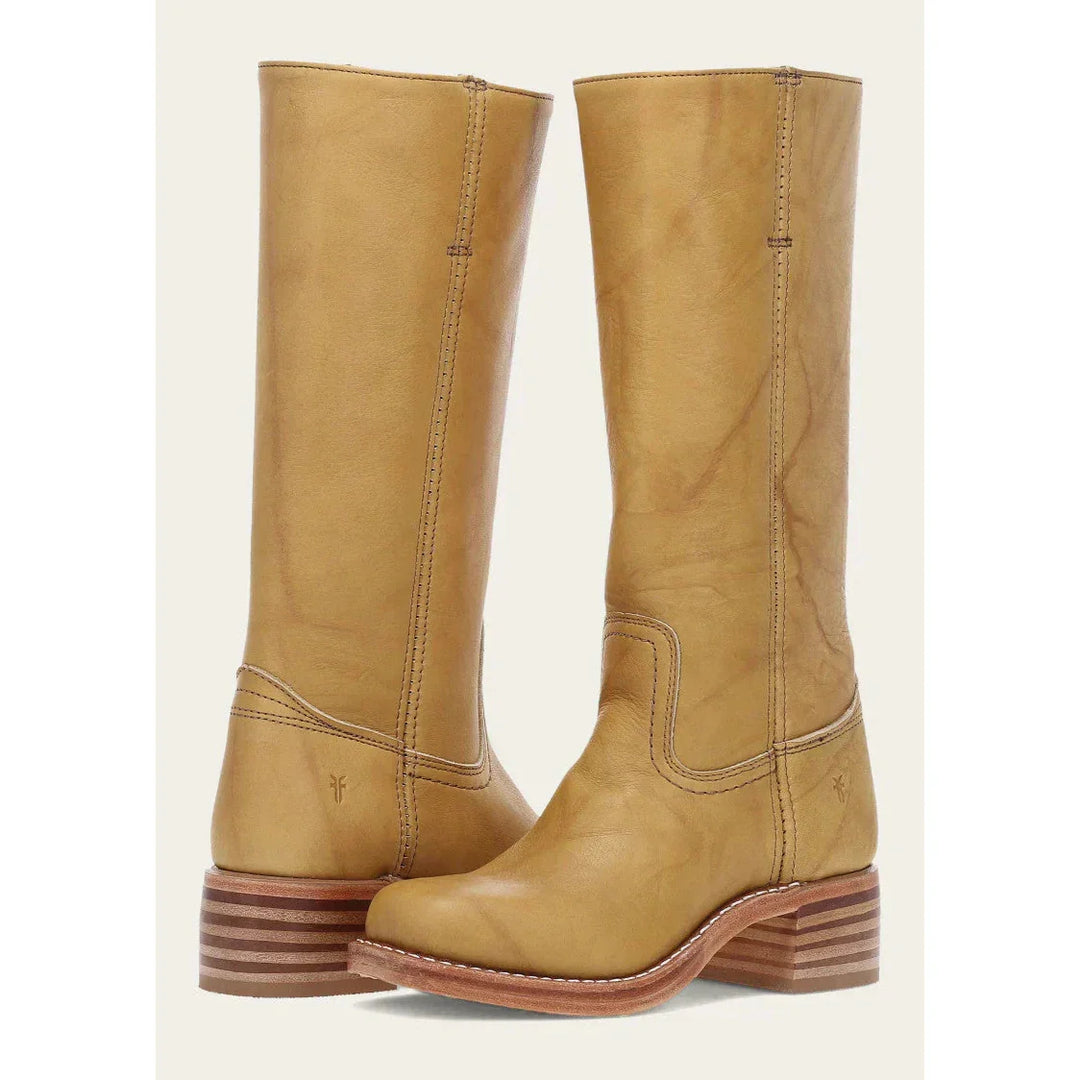 "Bottes hautes pour femmes en cuir avec talon bloc et bout carré, élégance et confort pour toutes occasions."