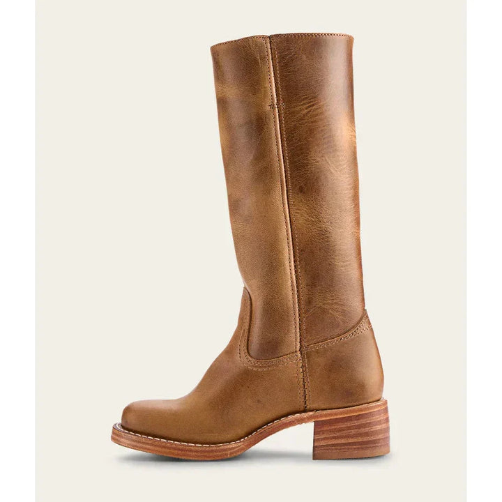 "Bottes hautes pour femmes en cuir avec talon bloc et bout carré, élégance et confort pour toutes occasions."