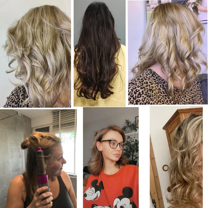 "Boucleur et sèche-cheveux 5 en 1 pour coiffure polyvalente avec embouts en céramique et réglages de température"