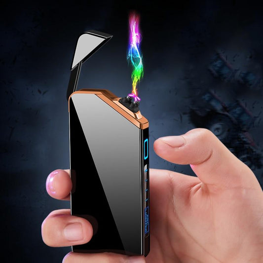 "Briquet électrique plasma USB, design compact élégant, résistante au vent, sécurité et écologie, pour homme moderne."