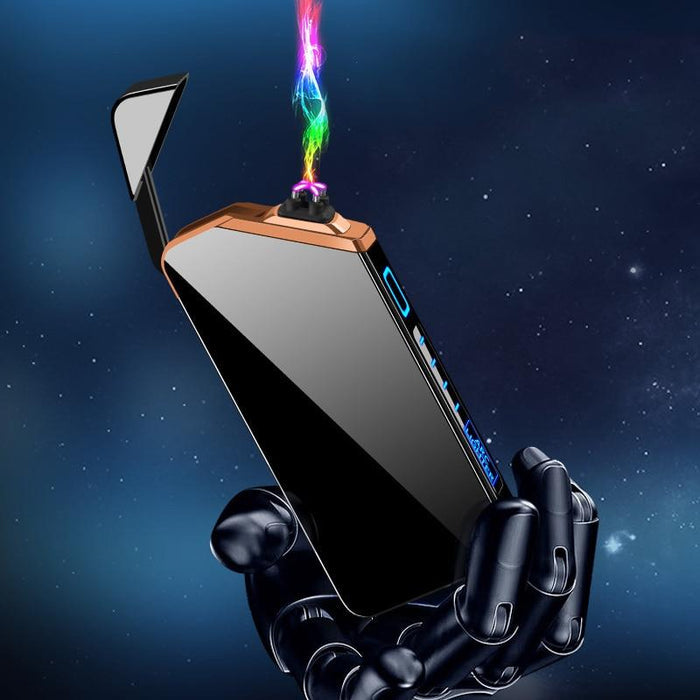 "Briquet électrique plasma USB, design compact élégant, résistante au vent, sécurité et écologie, pour homme moderne."
